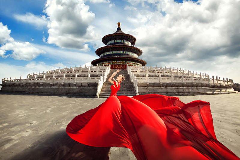 颜值爆表的婚纱照之中国红